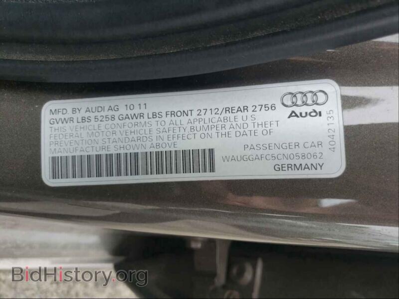 2012 Audi A6 (VIN WAUGGAFC5CN058062) — фото 10 из 10