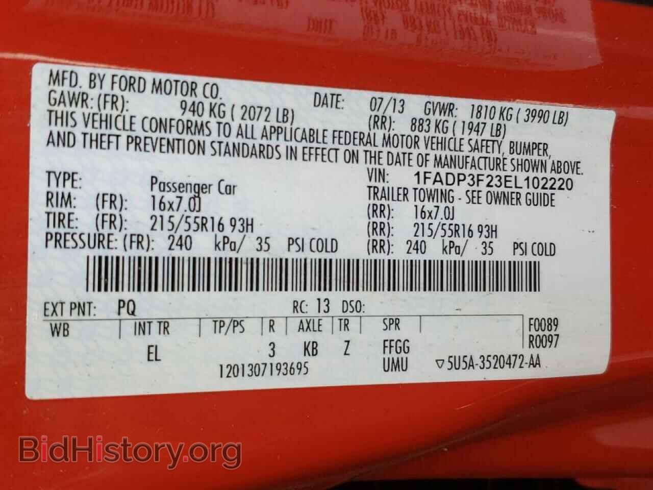 2014 FORD FOCUS - VIN: 1FADP3F23EL102220 - Photo 10