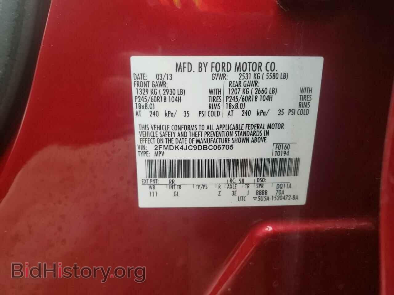 2013 FORD EDGE - VIN: 2FMDK4JC9DBC06705 - Photo 10