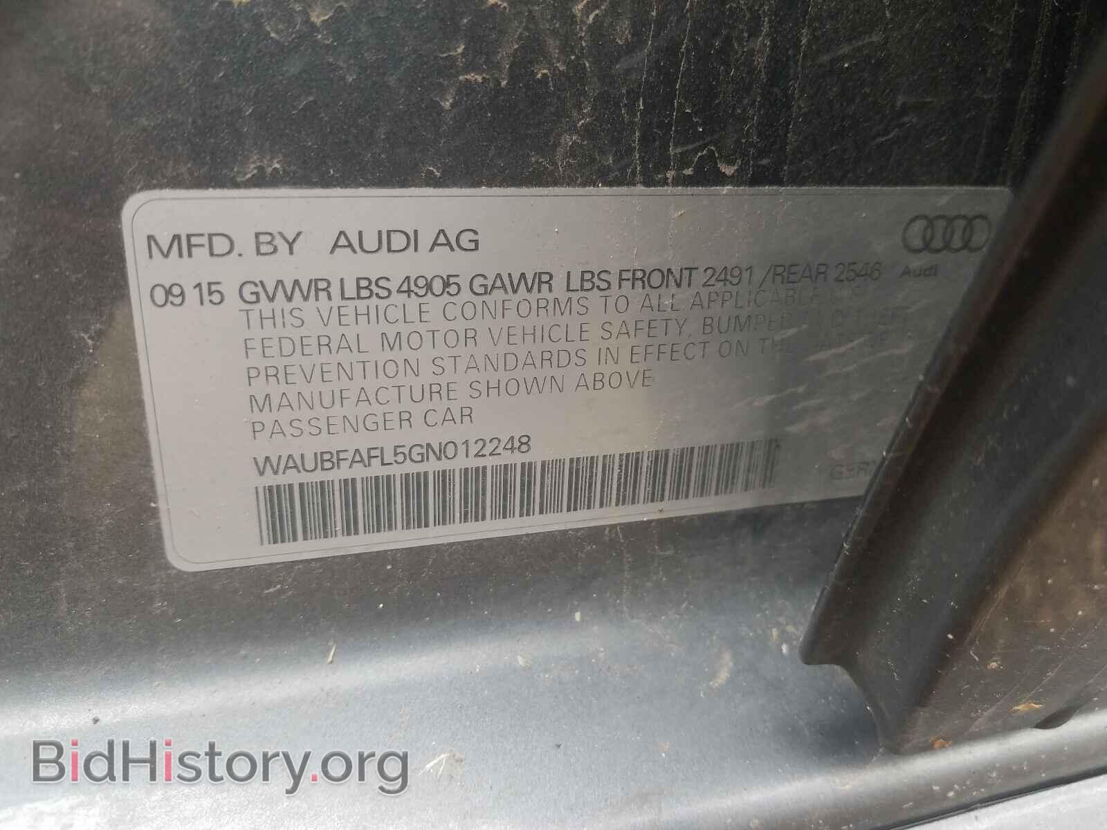 2016 AUDI A4 - VIN: WAUBFAFL5GN012248 - Фото 10
