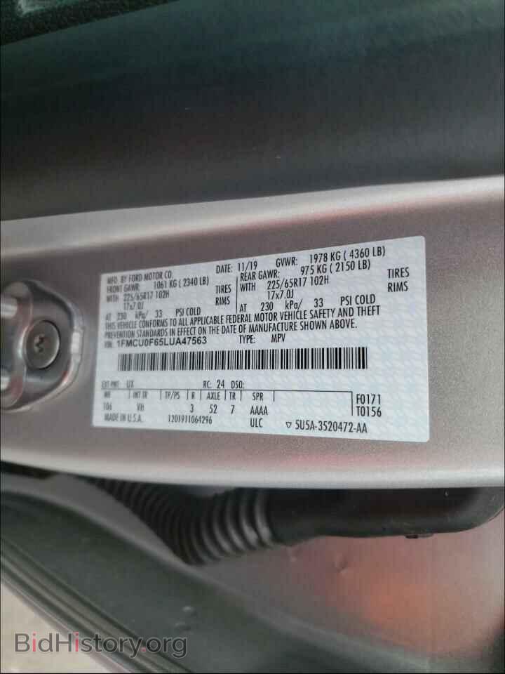 2020 FORD ESCAPE - VIN: 1FMCU0F65LUA47563 - Photo 10