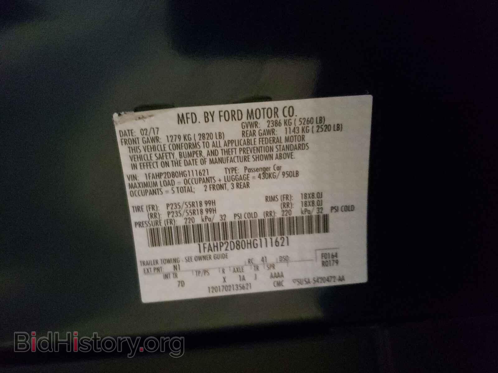 2017 FORD TAURUS - VIN: 1FAHP2D80HG111621 - Photo 10