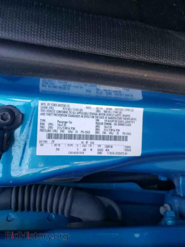 2014 FORD FOCUS - VIN: 1FADP3F22EL258751 - Фото 10