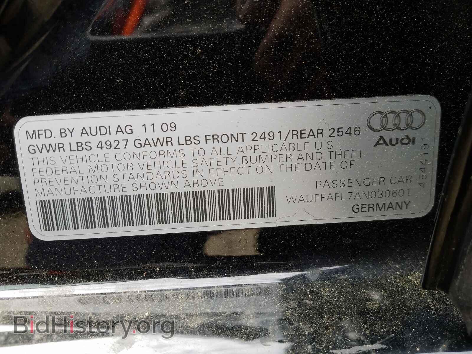 2010 AUDI A4 - VIN: WAUFFAFL7AN030601 - Фото 10