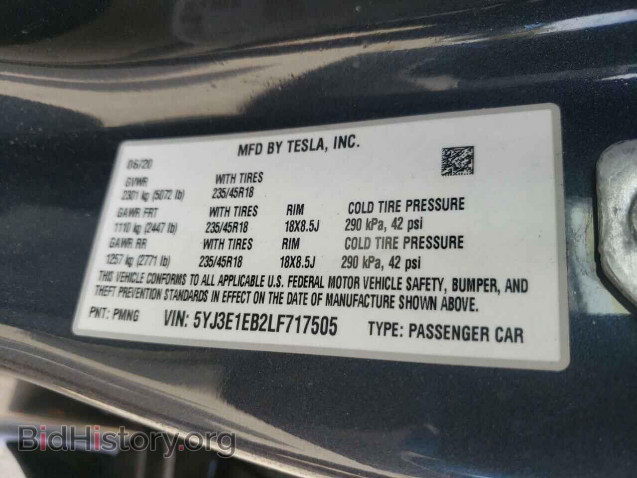 2020 TESLA MODEL 3 - VIN: 5YJ3E1EB2LF717505 - Фото 10