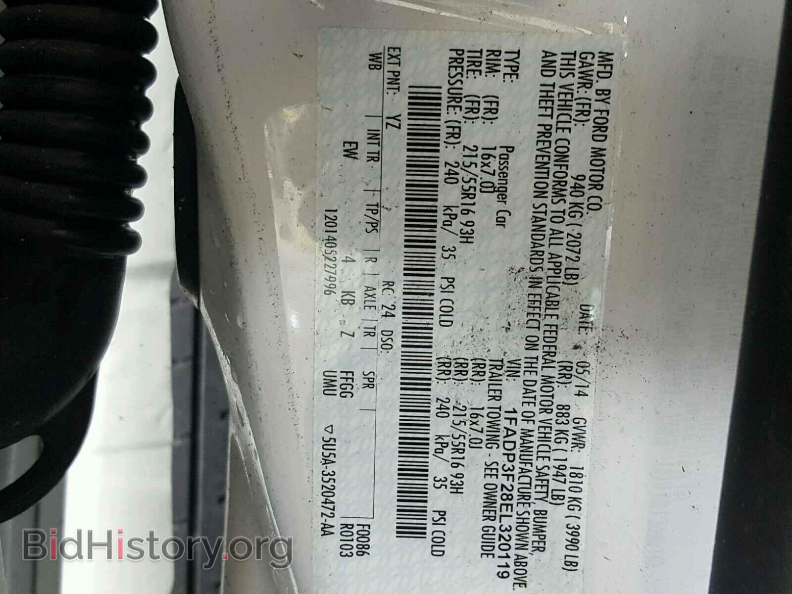 2014 FORD FOCUS - VIN: 1FADP3F28EL320119 - Фото 10