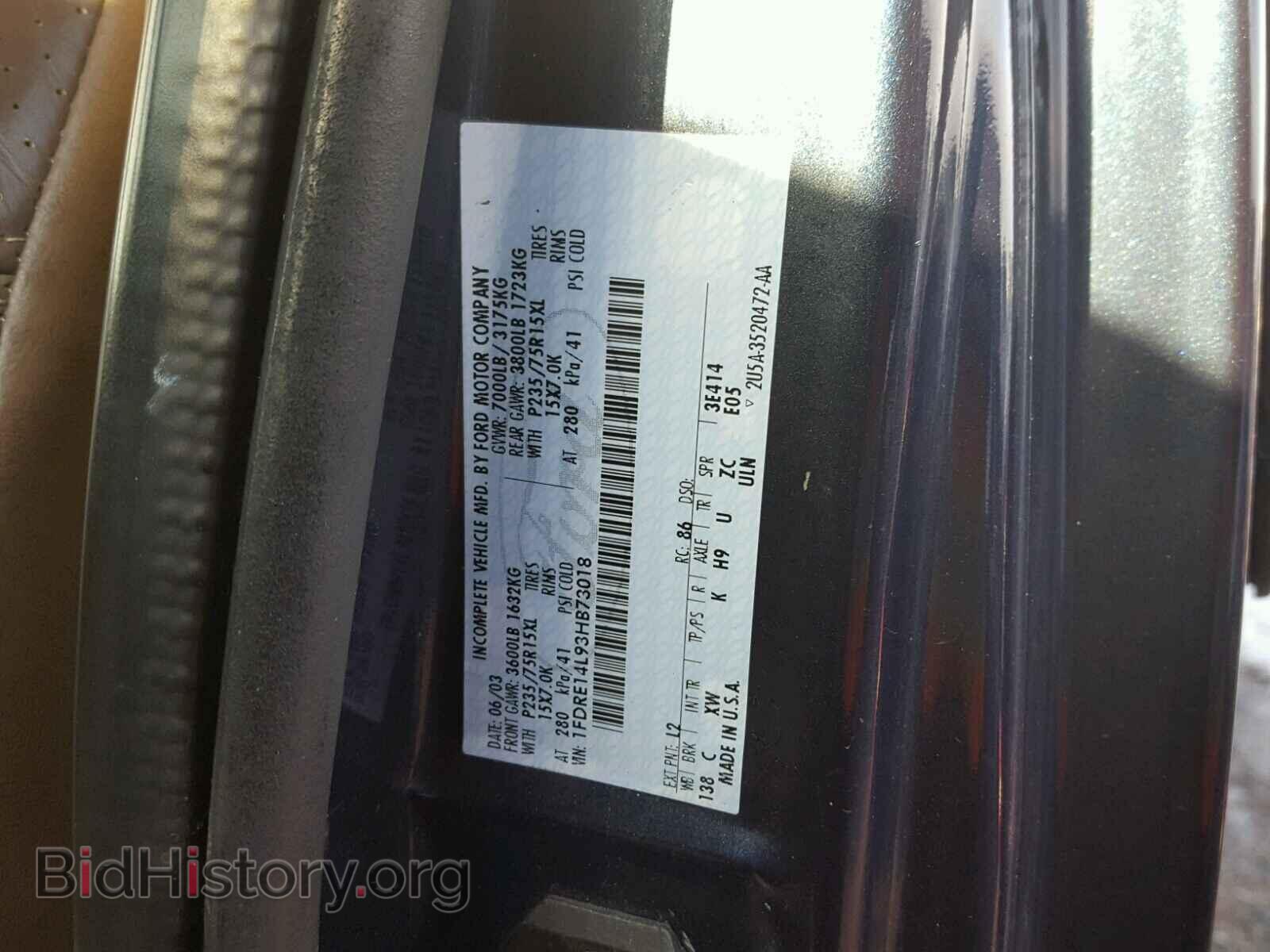 2003 FORD ECONOLINE - VIN: 1FDRE14L93HB73018 - Photo 10
