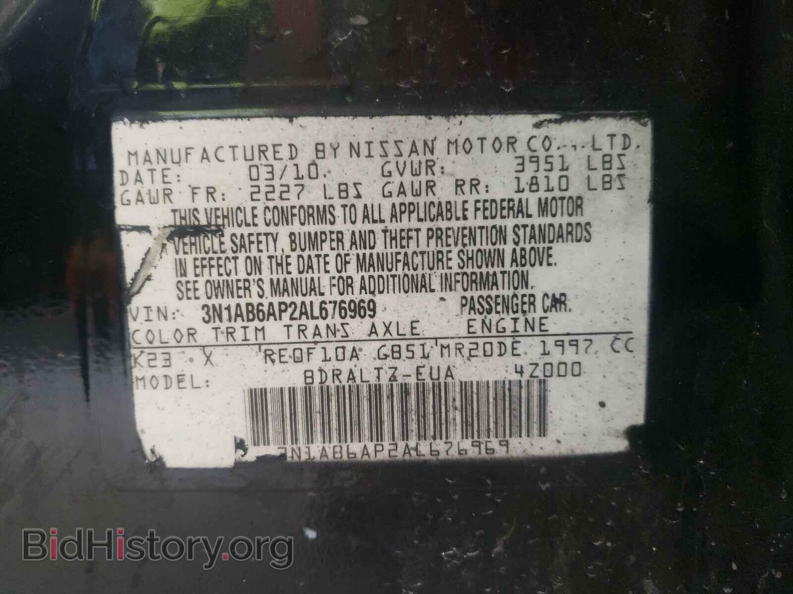 2010 NISSAN SENTRA - VIN: 3N1AB6AP1AL648564 - Photo 10