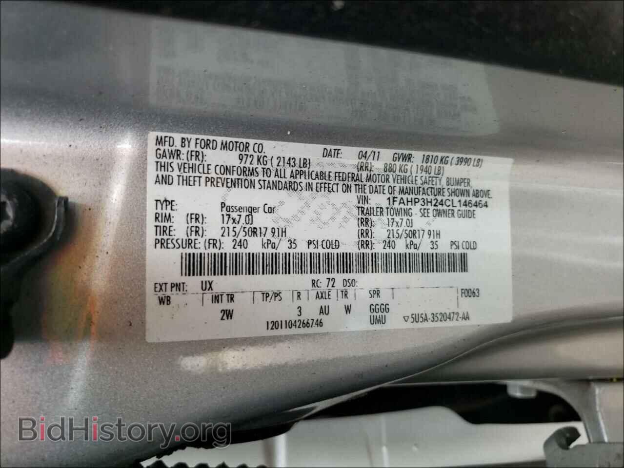 2012 FORD FOCUS - VIN: 1FAHP3H24CL146464 - Photo 10