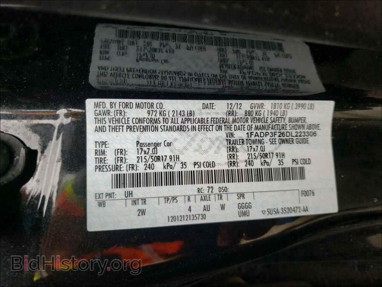 2013 FORD FOCUS - VIN: 1FADP3F26DL223306 - Фото 10
