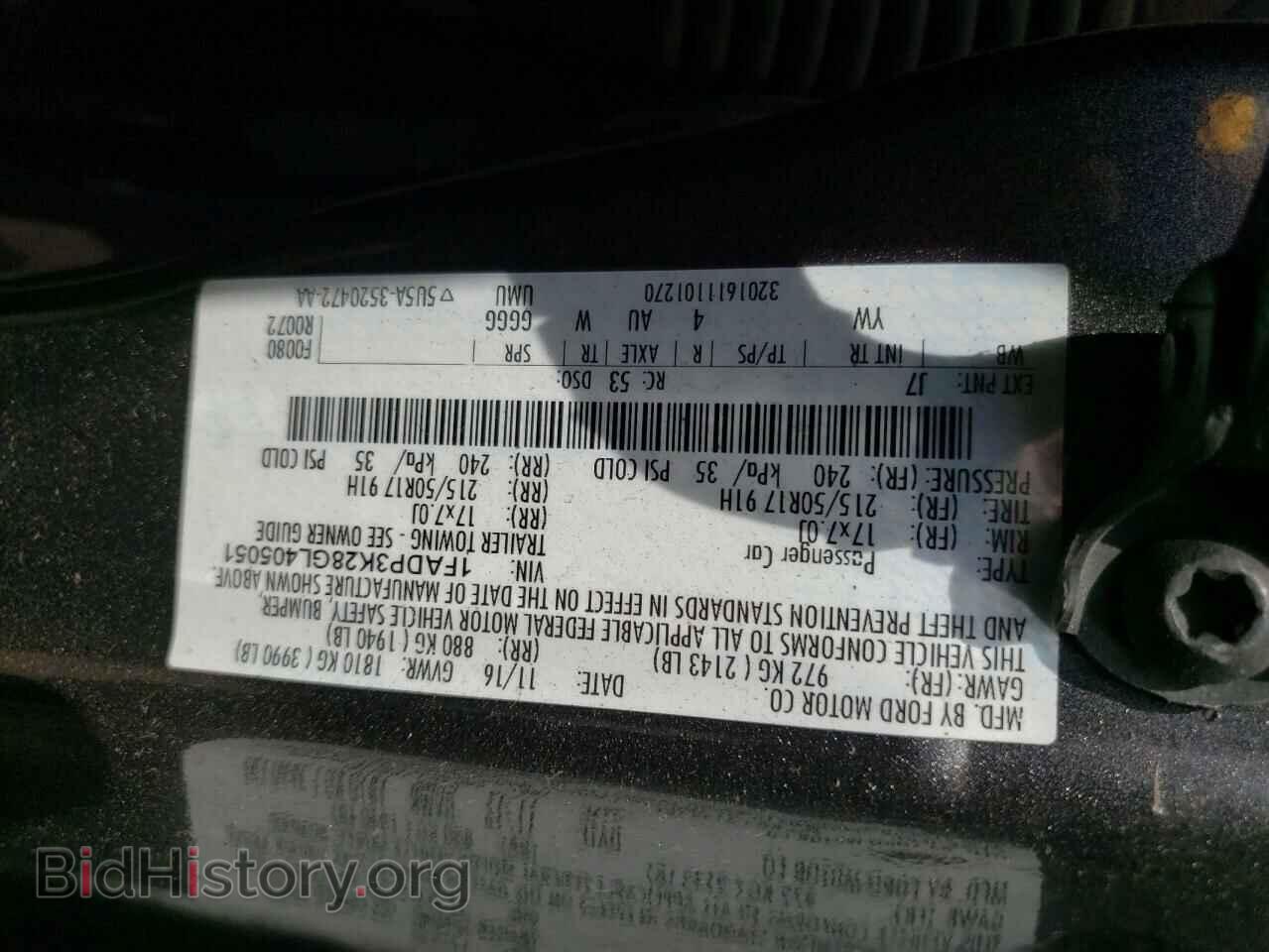 2016 FORD FOCUS - VIN: 1FADP3K28GL405051 - Фото 10