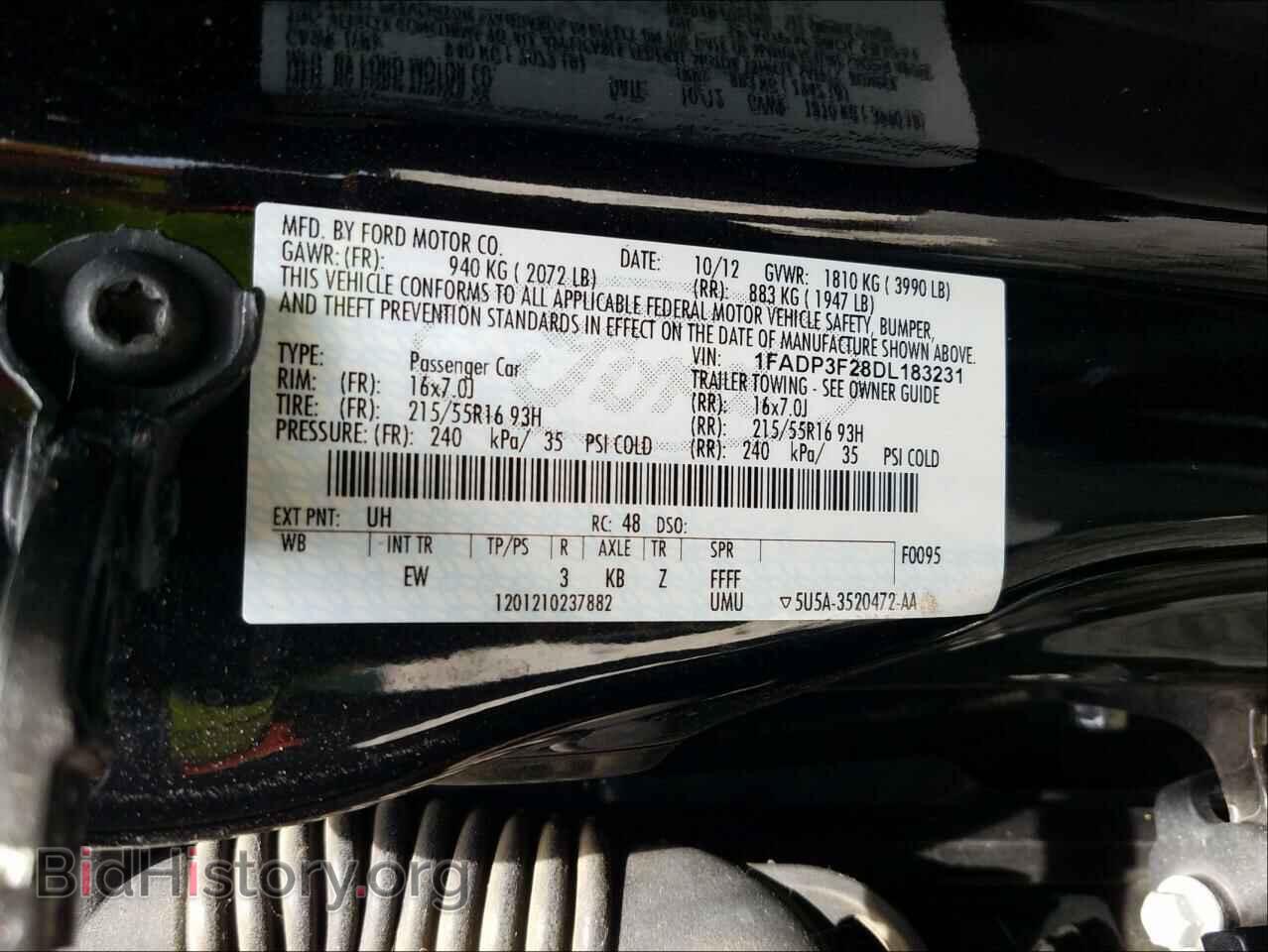2013 FORD FOCUS - VIN: 1FADP3F28DL183231 - Фото 10