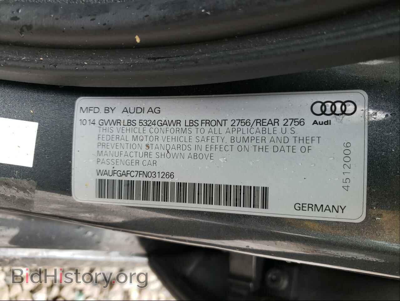 2015 AUDI A6 - VIN: WAUFGAFC7FN031266 - Фото 10