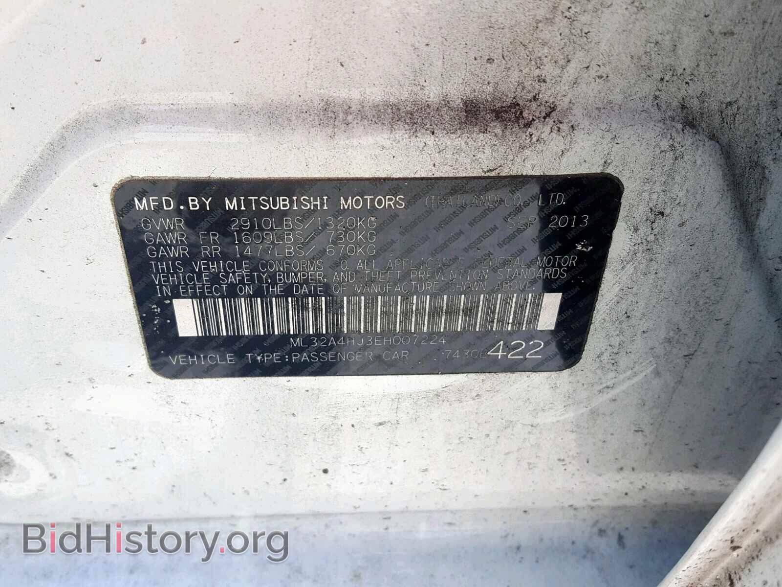 2014 MITSUBISHI MIRAGE - VIN: ML32A4HJ3EH007224 - Фото 10