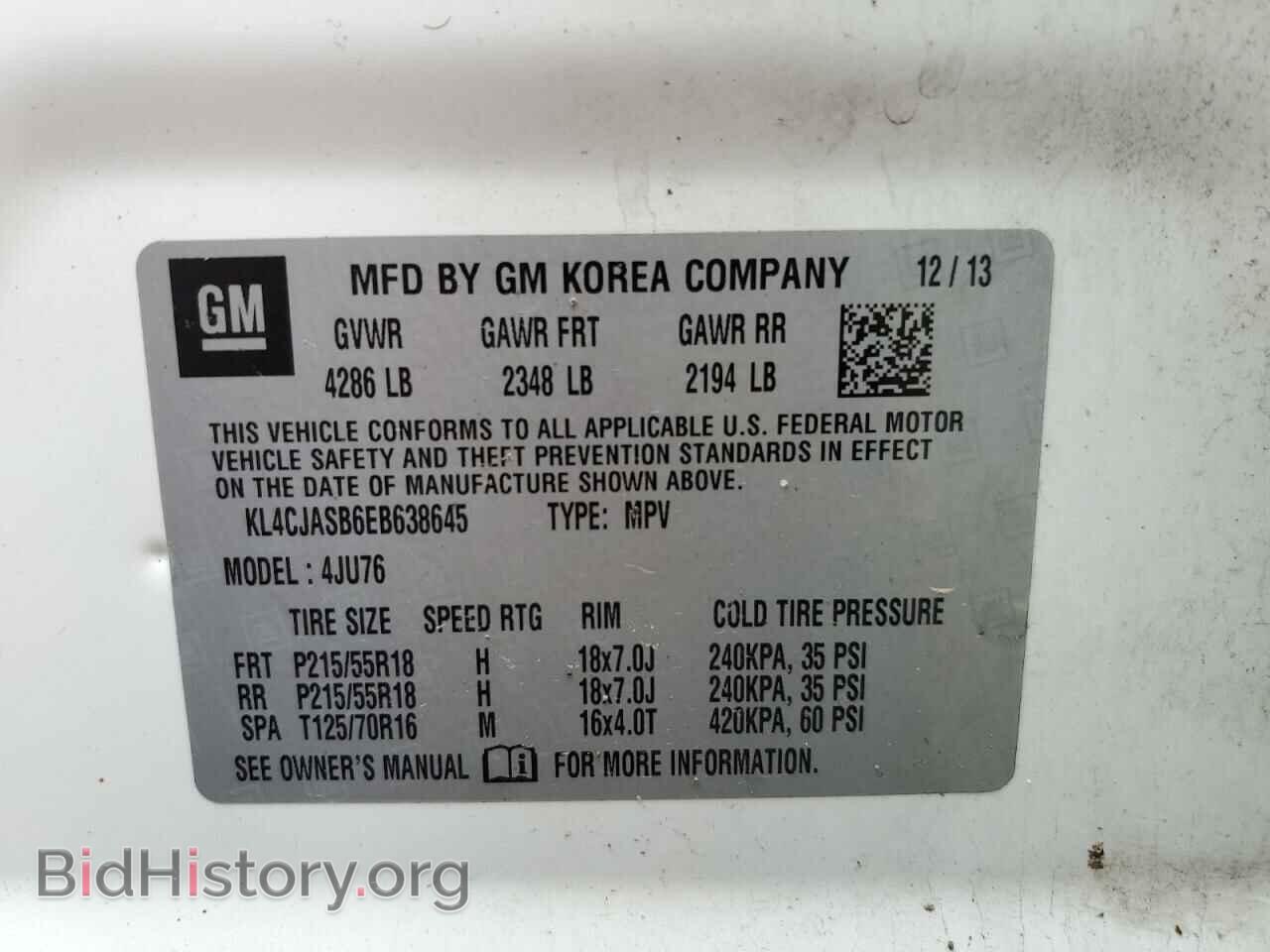 2014 BUICK ENCORE - VIN: KL4CJASB6EB638645 - Photo 13