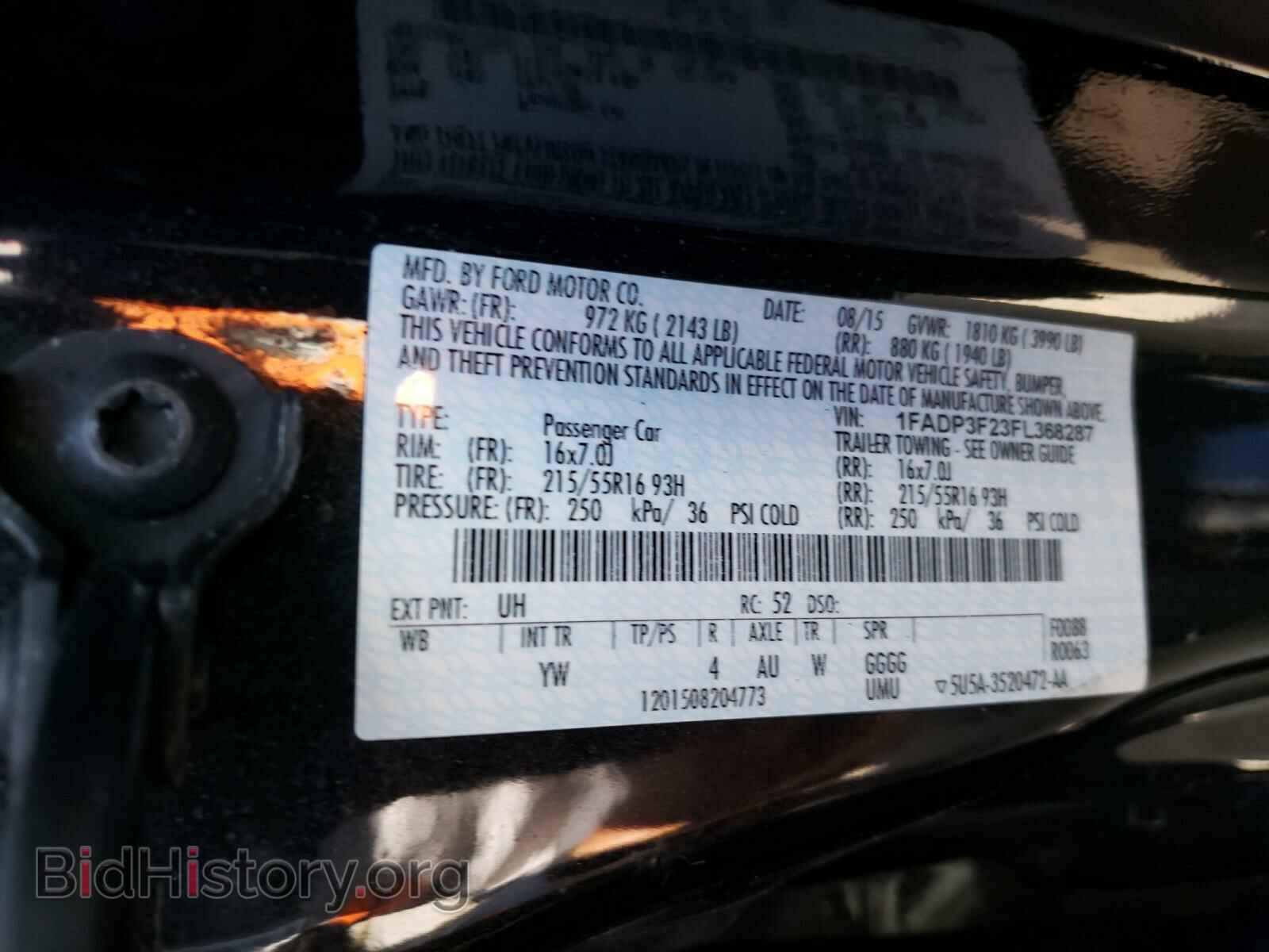 2015 FORD FOCUS - VIN: 1FADP3F23FL368287 - Фото 10