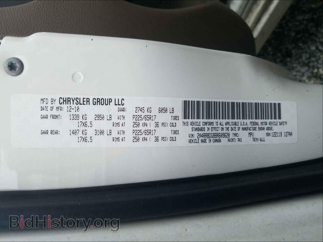 2011 CHRYSLER MINIVAN - VIN: 2A4RR8DG8BR609620 - Photo 10