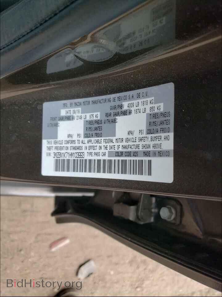 2017 MAZDA 3 - VIN: 3MZBN1K71HM103993 - Фото 10