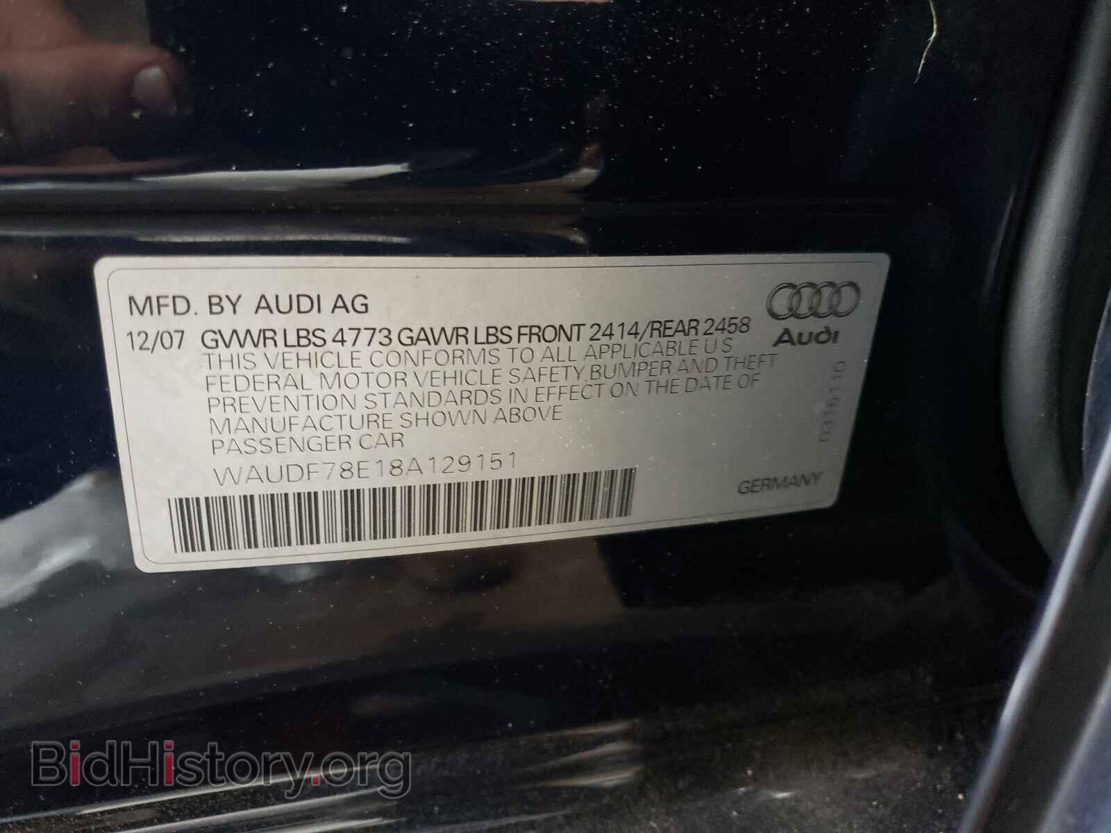 2008 AUDI A4 - VIN: WAUDF78E18A129151 - Photo 10