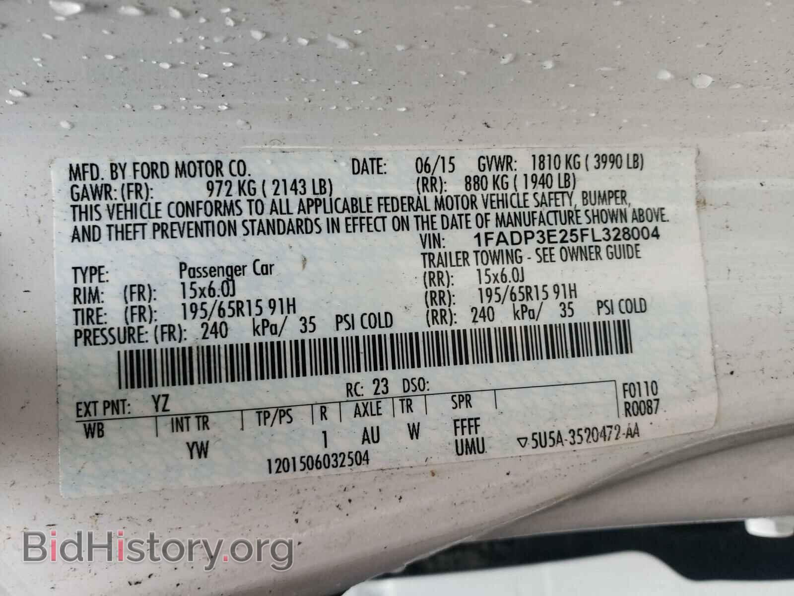 2015 FORD FOCUS - VIN: 1FADP3E25FL328004 - Фото 10