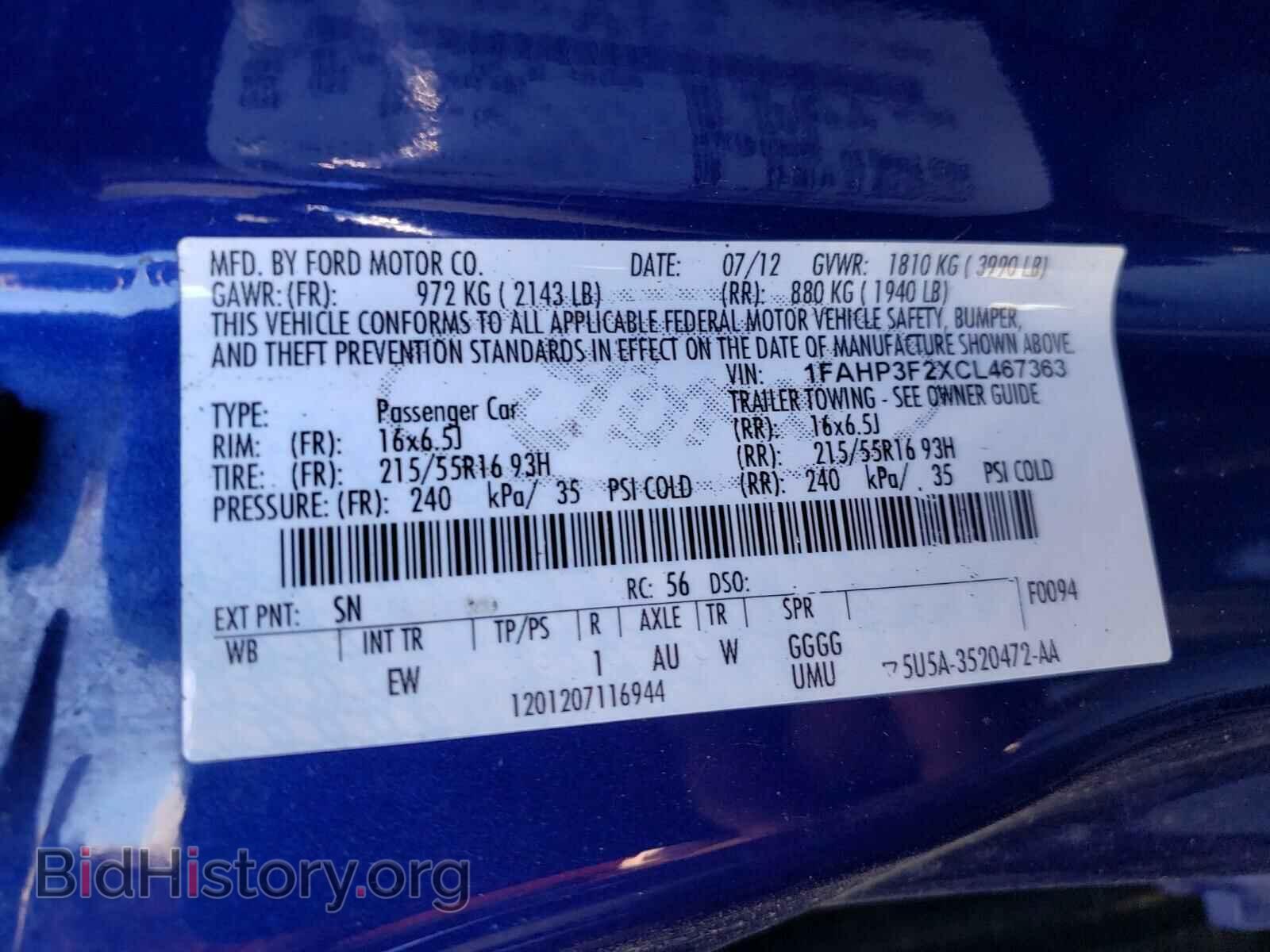 2012 FORD FOCUS - VIN: 1FAHP3F2XCL467363 - Photo 10