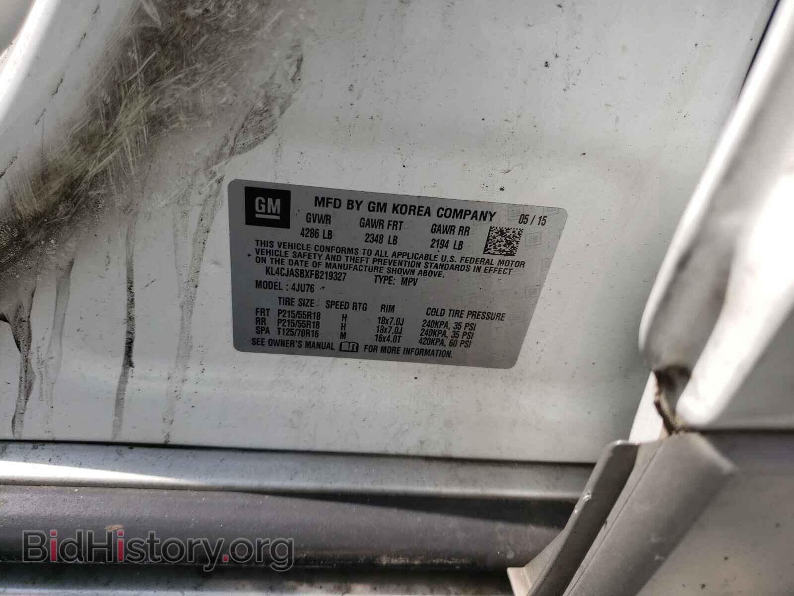 2015 BUICK ENCORE - VIN: KL4CJASBXFB219327 - Фото 10