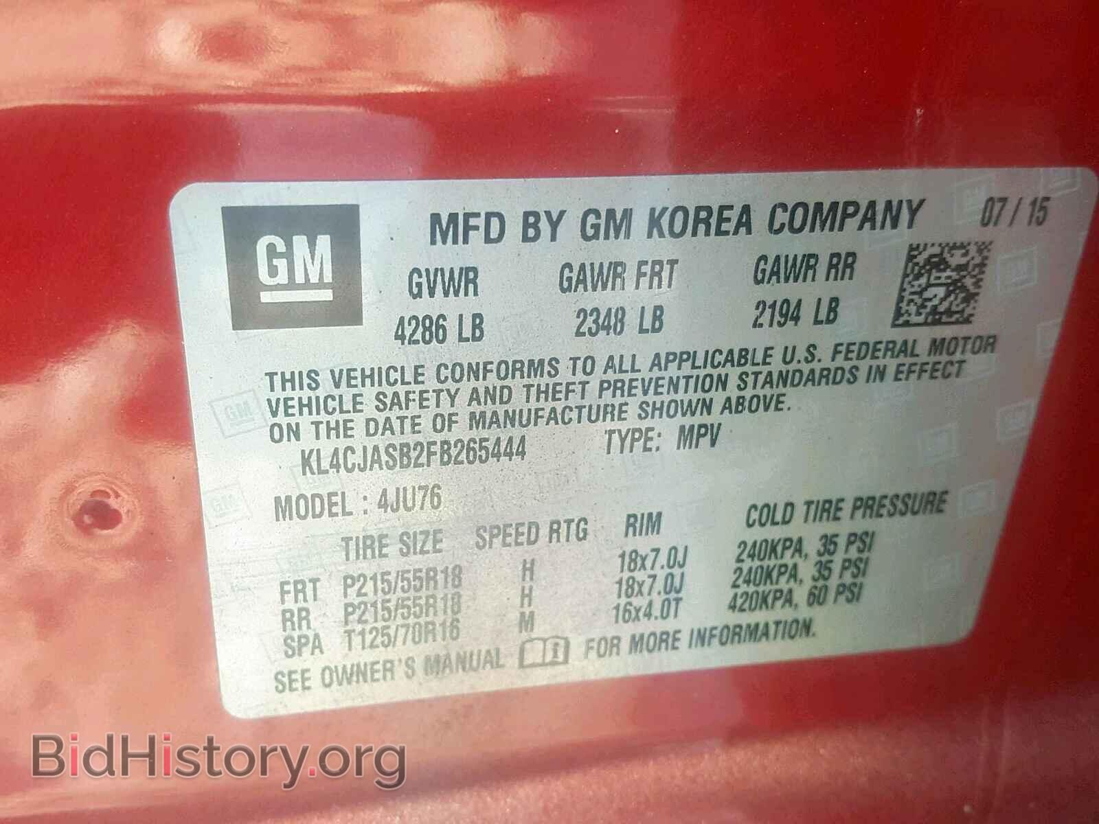 2015 BUICK ENCORE - VIN: KL4CJASB2FB265444 - Photo 10