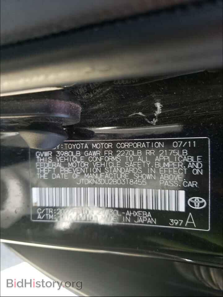 2011 TOYOTA PRIUS - VIN: JTDKN3DU2B0318455 - Фото 10
