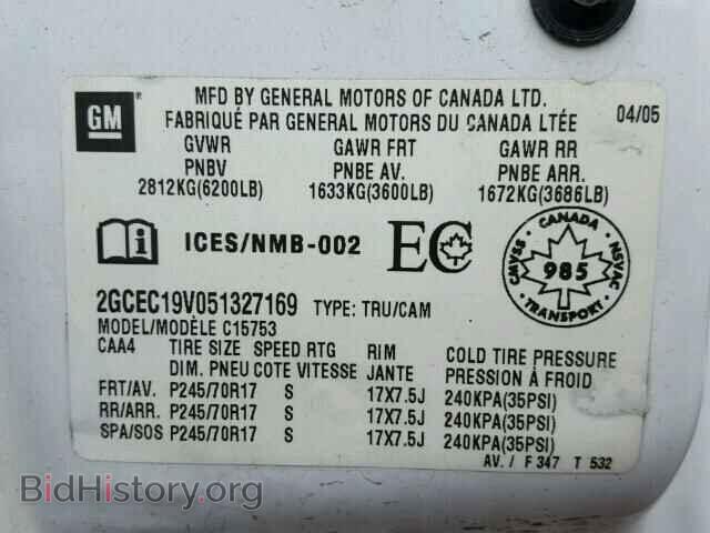 2005 CHEVROLET SILVERADO - VIN: 2GCEC19V051327169 - Фото 10