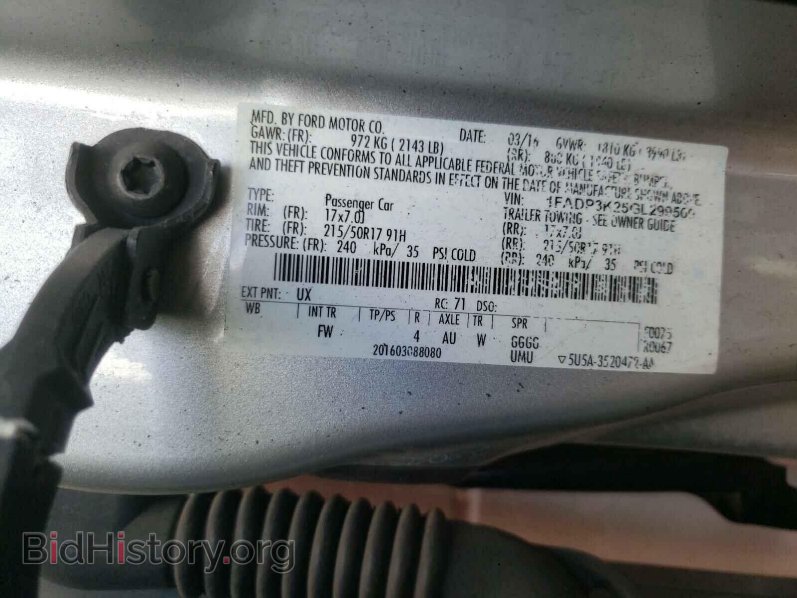 2016 FORD FOCUS - VIN: 1FADP3K25GL299500 - Photo 10