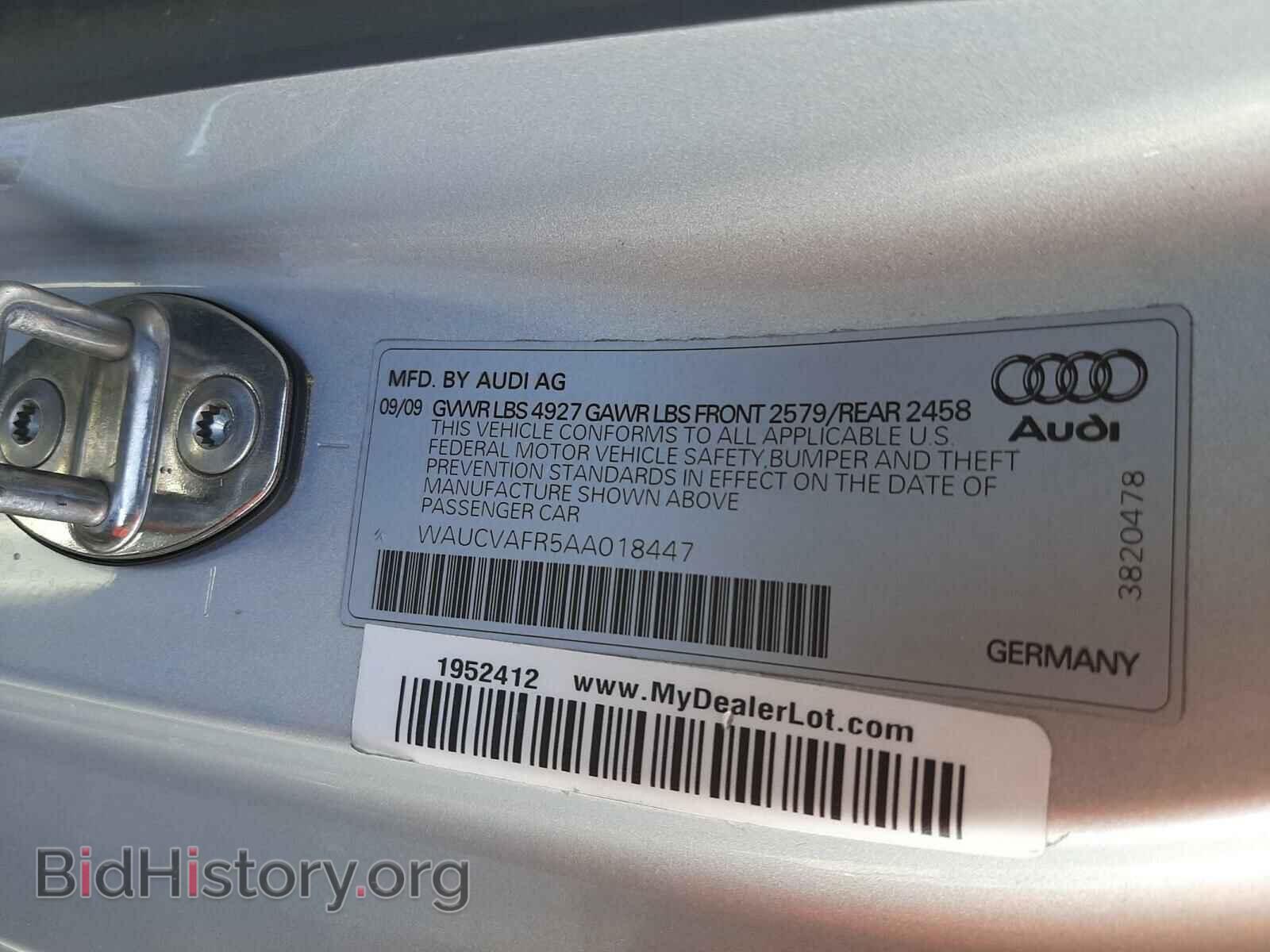 2010 AUDI S5/RS5 - VIN: WAUCVAFR5AA018447 - Фото 10