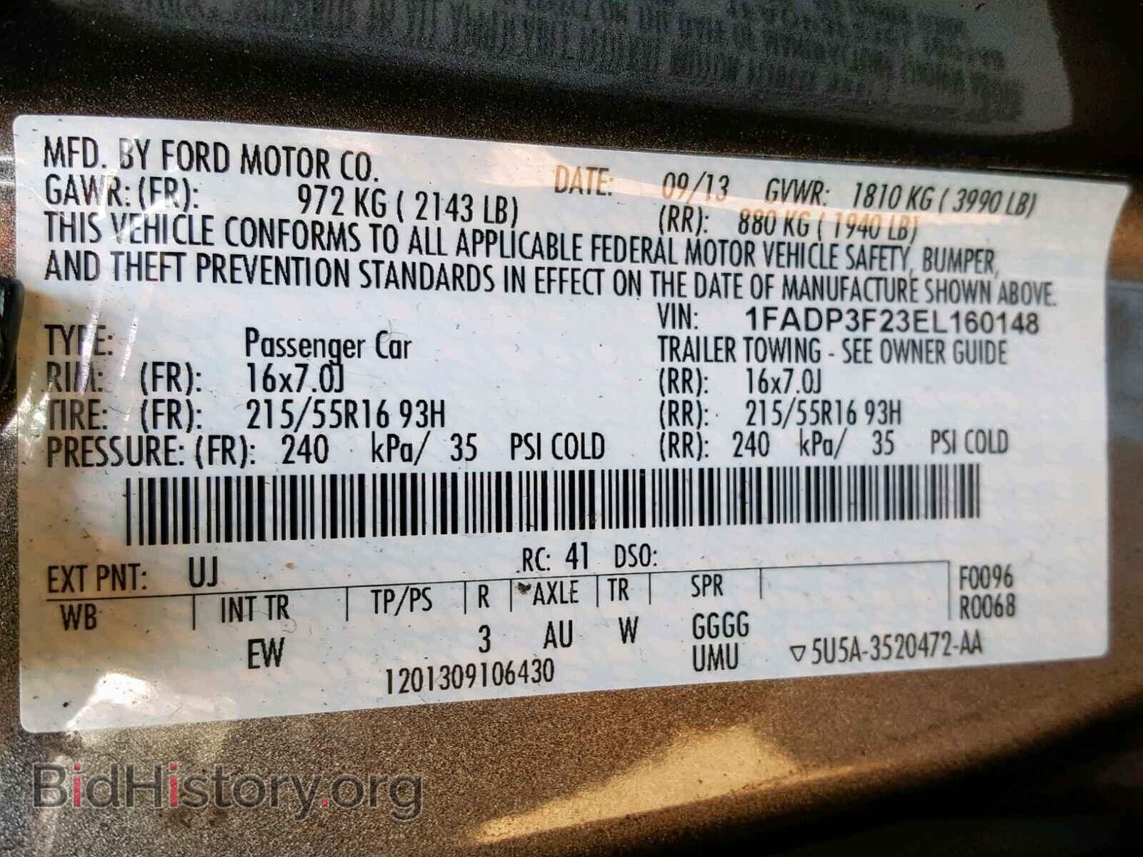 2014 FORD FOCUS SE - VIN: 1FADP3F23EL160148 - Фото 10