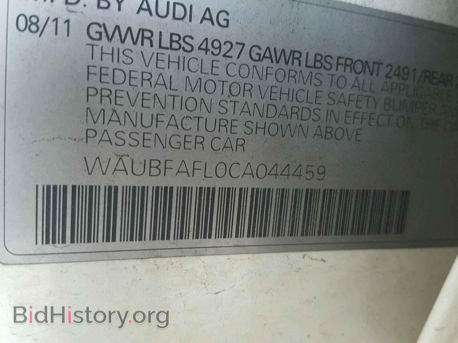 2012 AUDI A4 - VIN: WAUBFAFL0CA044459 - Photo 10