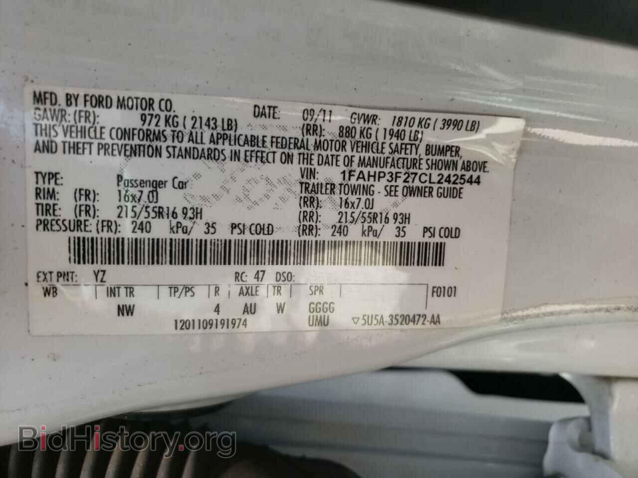 2012 FORD FOCUS - VIN: 1FAHP3F27CL242544 - Photo 10