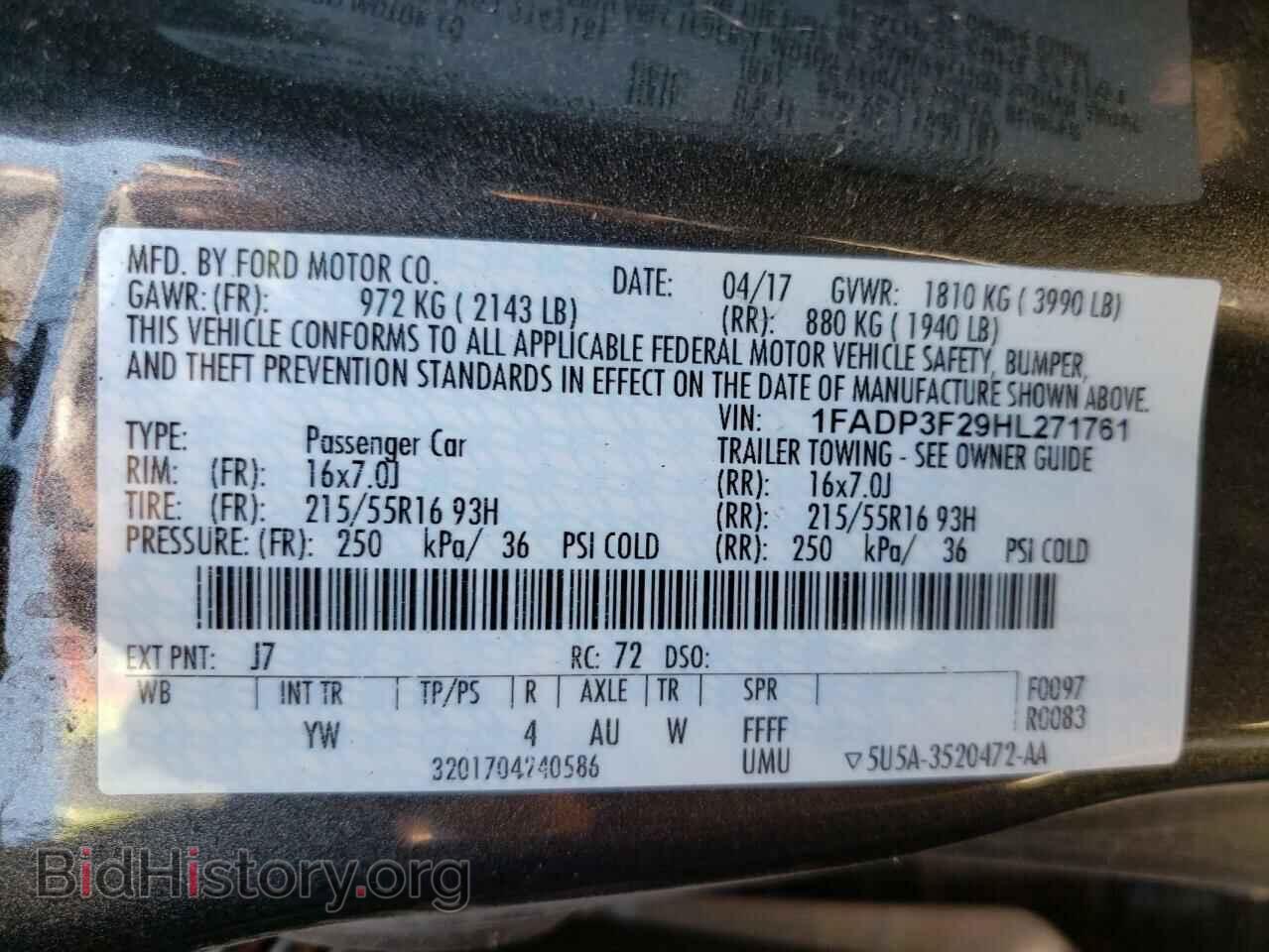 2017 FORD FOCUS - VIN: 1FADP3F29HL271761 - Фото 10