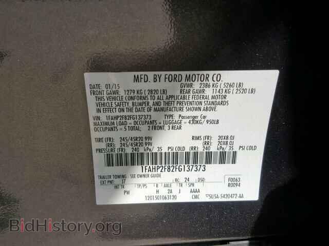 2015 FORD TAURUS - VIN: 1FAHP2F82FG137373 - Фото 10