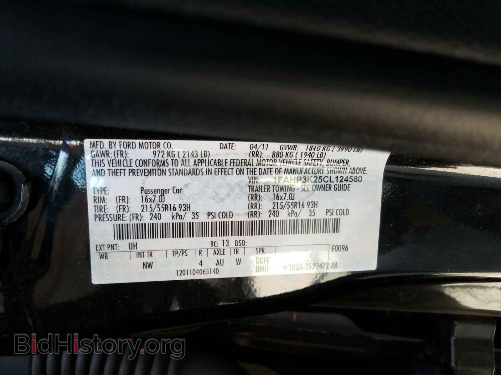 2012 FORD FOCUS - VIN: 1FAHP3K25CL124580 - Фото 10