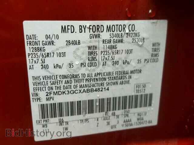 2010 FORD EDGE - VIN: 2FMDK3GCXABB48214 - Фото 10