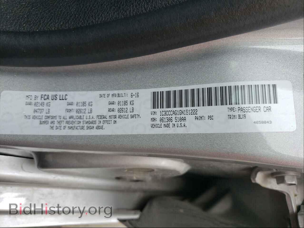 2016 CHRYSLER 200 - VIN: 1C3CCCAG1GN191222 - Фото 10