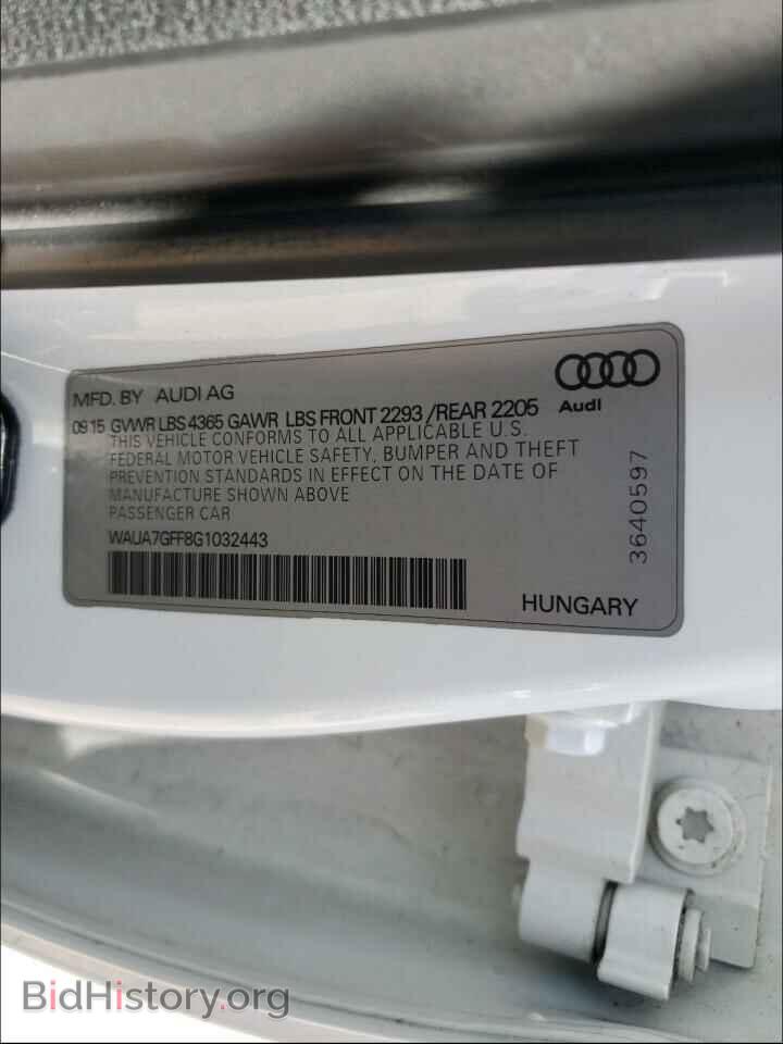 2016 AUDI A3 - VIN: WAUA7GFF8G1032443 - Фото 10