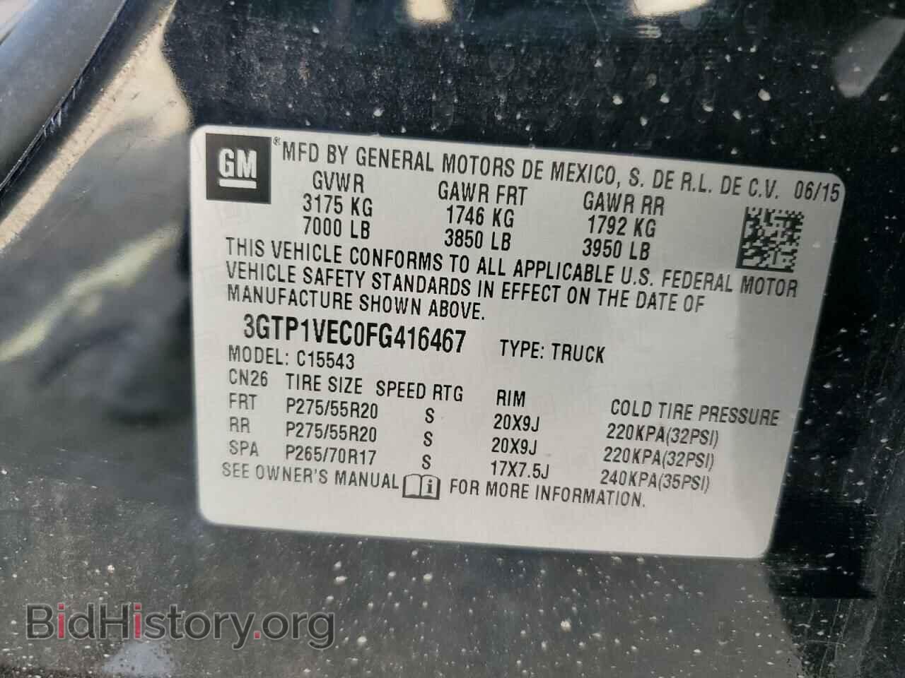 2015 GMC SIERRA - VIN: 3GTP1VEC0FG416467 - Photo 13