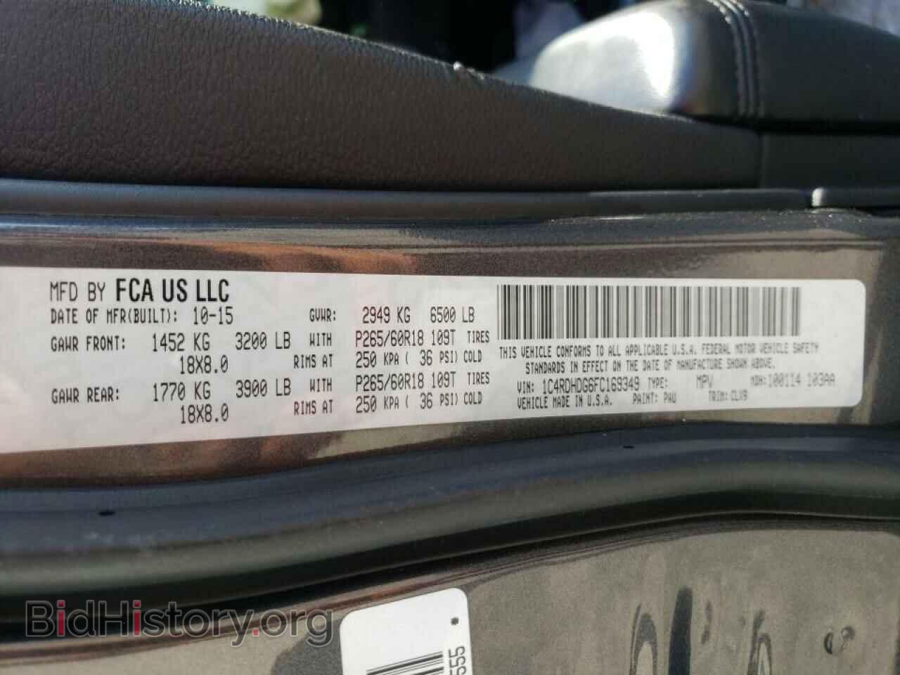 2015 DODGE DURANGO - VIN: 1C4RDHDG6FC169349 - Фото 10