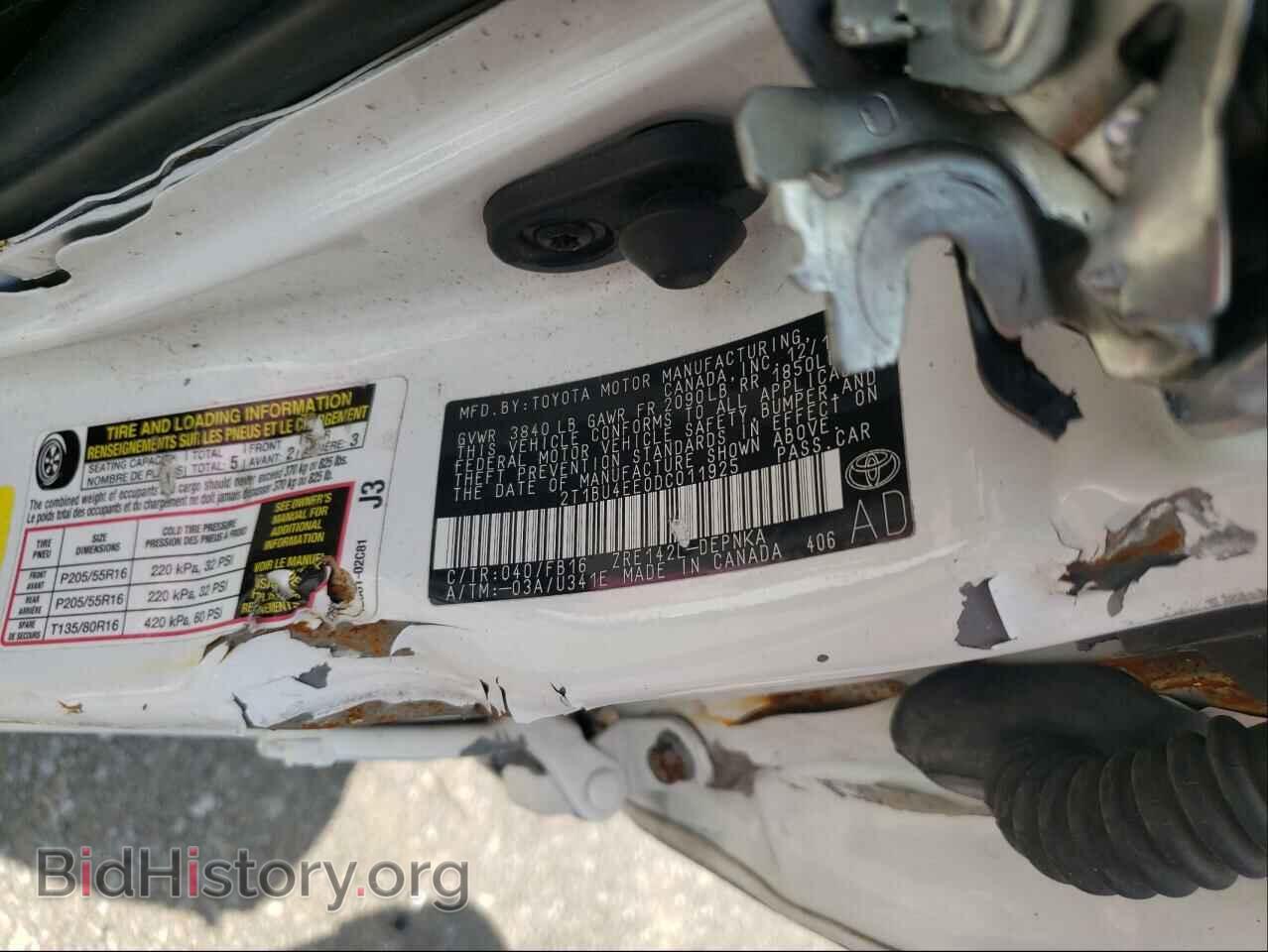 2013 TOYOTA COROLLA - VIN: 2T1BU4EE0DC011925 - Фото 10