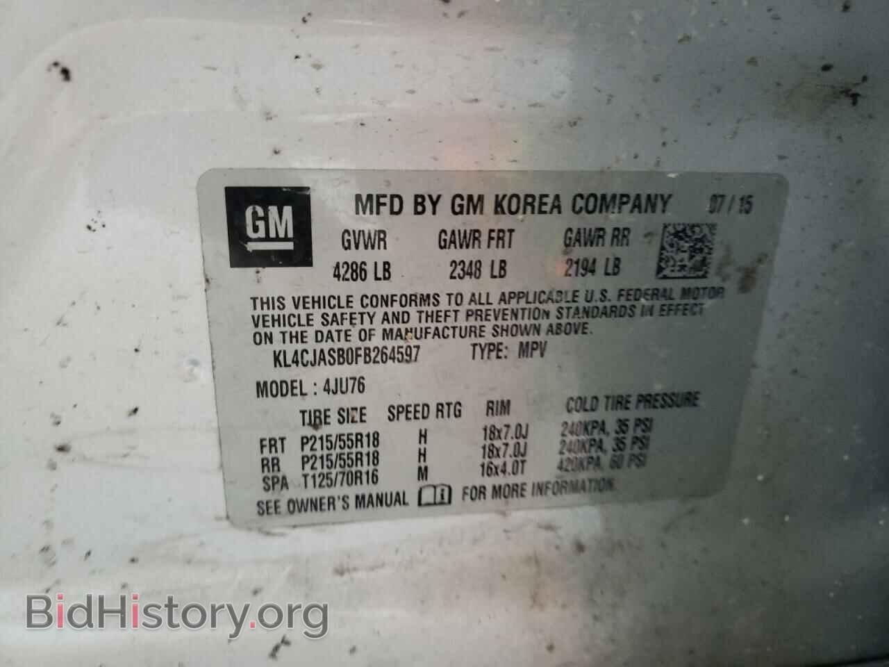 2015 BUICK ENCORE - VIN: KL4CJASB0FB264597 - Фото 10