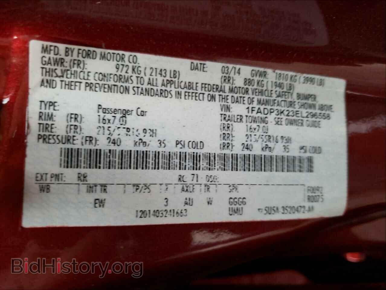 2014 FORD FOCUS - VIN: 1FADP3K23EL296558 - Photo 10