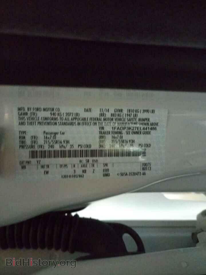 2014 FORD FOCUS - VIN: 1FADP3K27EL441486 - Фото 10
