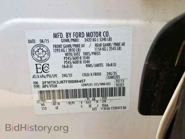 2015 FORD EDGE SEL - VIN: 2FMTK3J87FBB86457 - Photo 10
