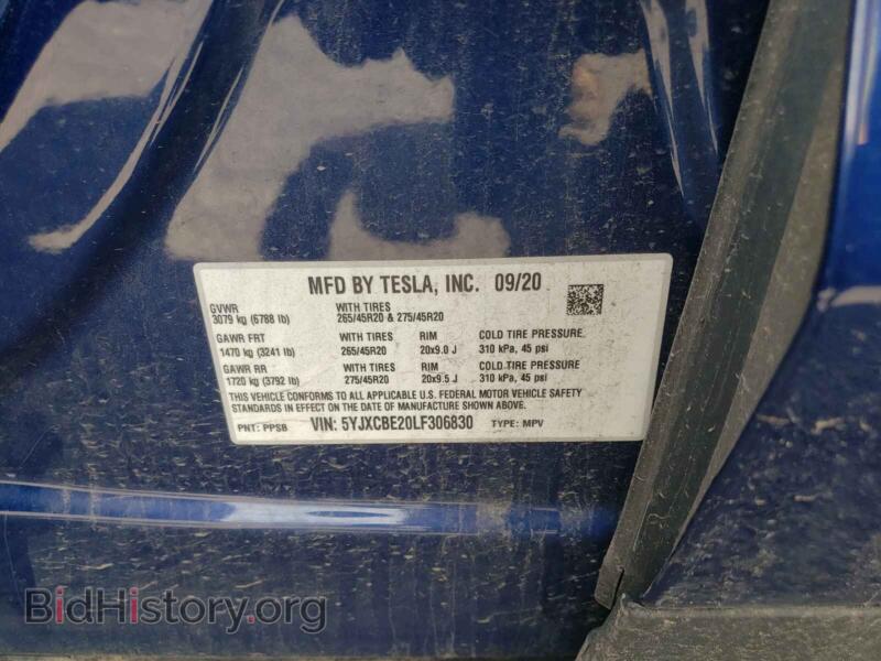 2020 Tesla MODEL X (VIN 5YJXCBE20LF306830) — photo 10 of 10