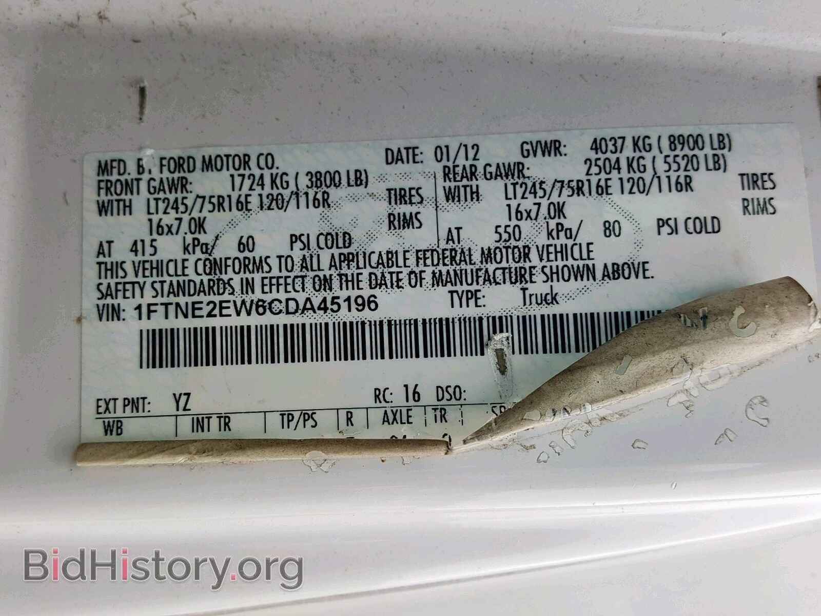 2012 FORD ECONOLINE - VIN: 1FTNE2EW6CDA45196 - Photo 10
