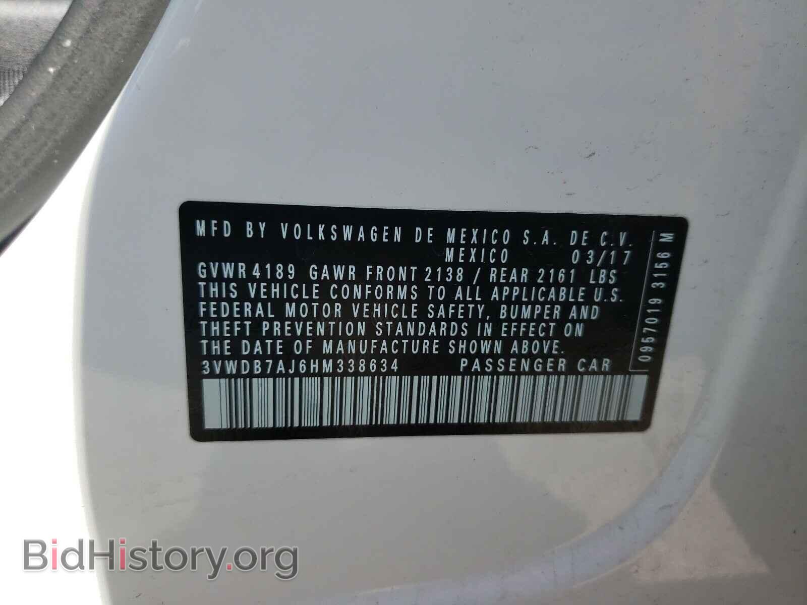 2017 VOLKSWAGEN JETTA - VIN: 3VWDB7AJ6HM338634 - Фото 10